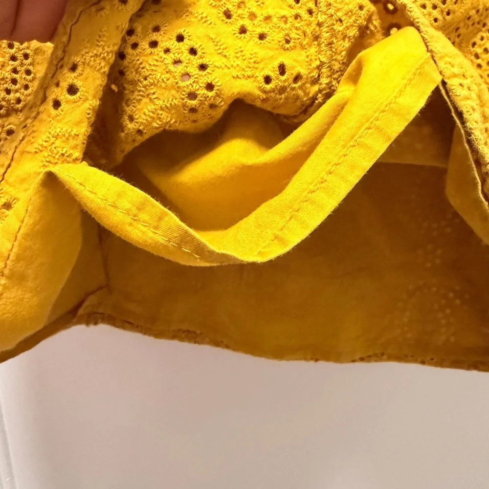 Boden Mustard Eyelet Ruffle Blouse - Picture 5 of 5
